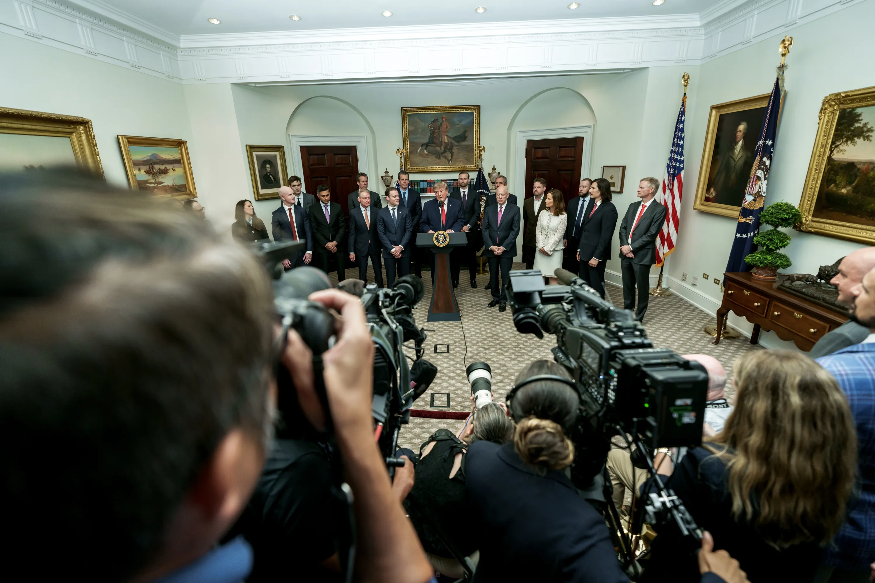 CFTC Innovation Advisory Committee launch with finance and crypto leaders, Roosevelt Room, 19 August 2026